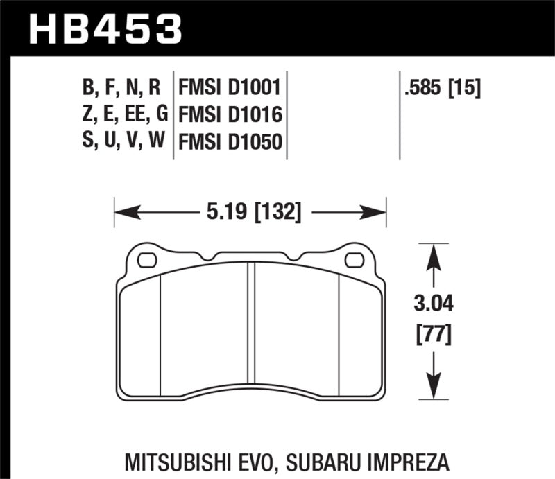 HB947N.735 Hawk HP Plus Brake Pads FRONT