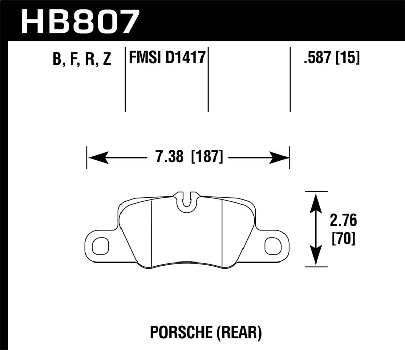 Hawk HB807N.587 16-17 Porsche Panamera S/GTS HP+ Street Rear Brake Pad