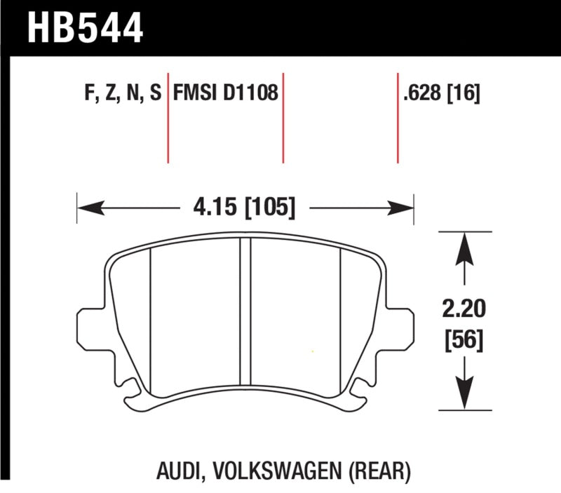 Hawk 06 Audi A6 Quattro Avant/06-09 A6 Quattro HT-10 Plaquettes de frein arrière