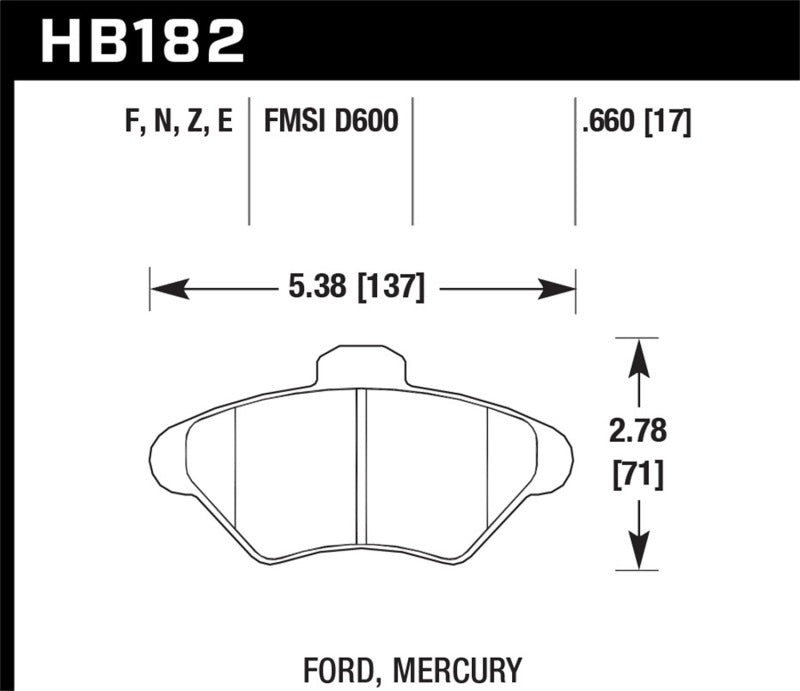 Hawk HB182N.660 HP+ Street Brake Pads