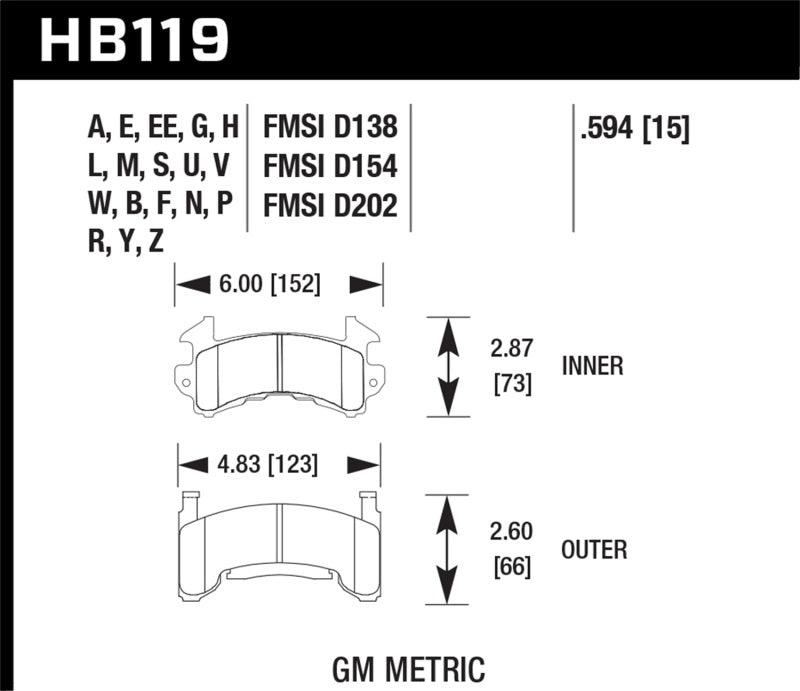 Hawk HB119P.594 Super Duty Street Brake Pads