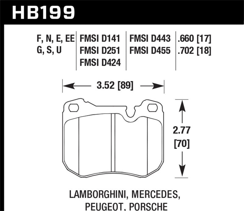 Hawk HB199N.702 HP+ Street Brake Pads