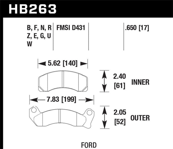 Hawk 87-93 Ford Mustang GT/LX DTC-30 Plaquettes de frein avant course