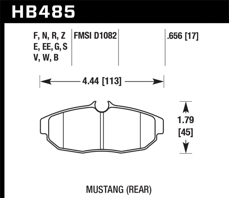 Plaquettes de frein arrière Hawk 11 Ford Mustang 5.0L / 05-10 GT / 07-11 Shelby GT500 DTC-60 Race