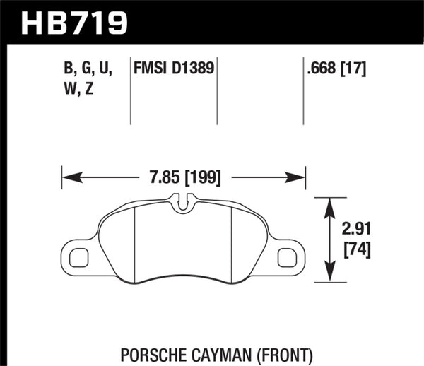 Plaquettes de frein avant Hawk 09-11 Porsche 911 Carrera / 13-16 Porsche Boxster DTC-60 Race