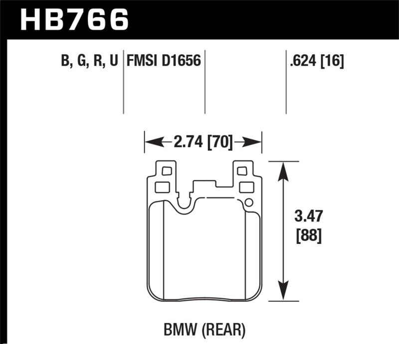 Hawk HB766U.624 BMW M4 DTC-70 Race Rear Brake Pads