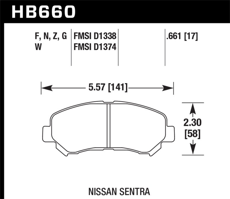 Hawk 09-10 Nissan Maxima / 08-10 Rogue / 07-09 Sentra SE-R / 10 Sentra SE-R M/T DTC-60 Motorsports