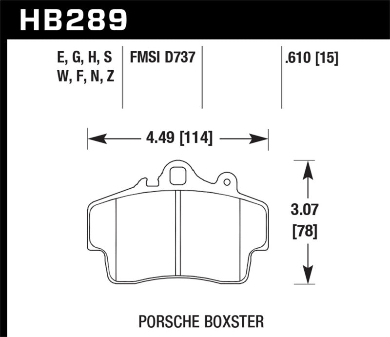 Hawk HB289N.610 HP+ Street Brake Pads