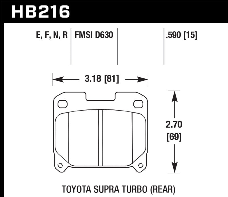 Hawk 93-98 Toyota Supra TT Bleu 9012 Race Plaquettes de frein arrière