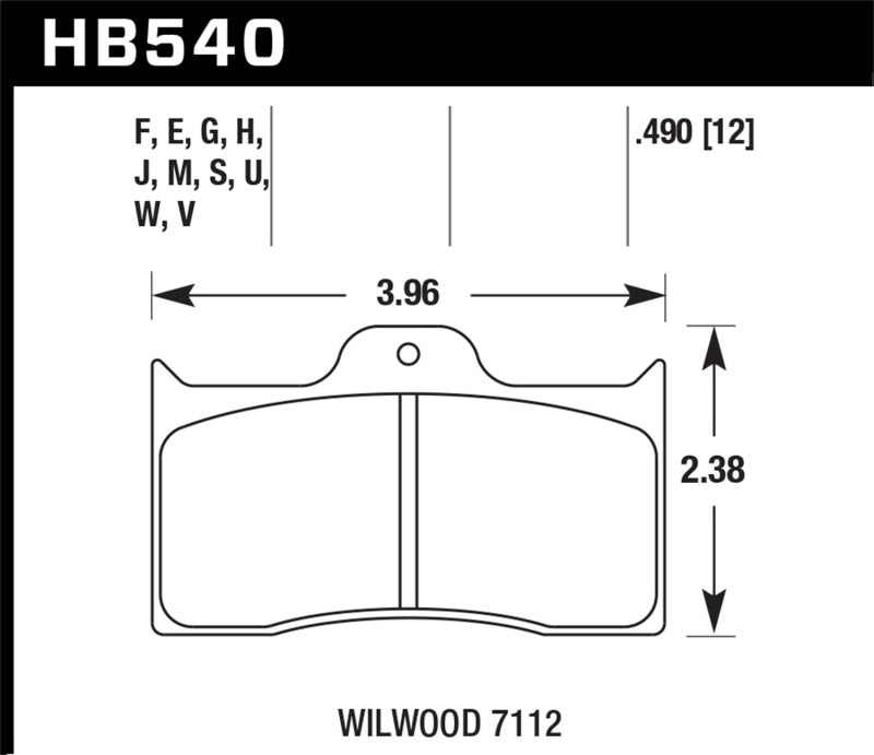 Hawk HB540W.490 Wilwood DTC-30 Brake Pads