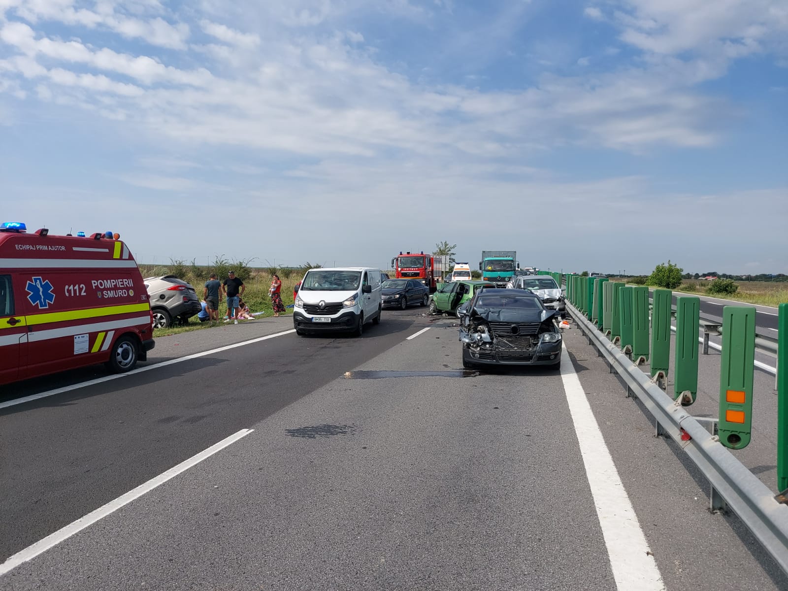 Carambol pe Autostrada Soarelui cu 5 maşini