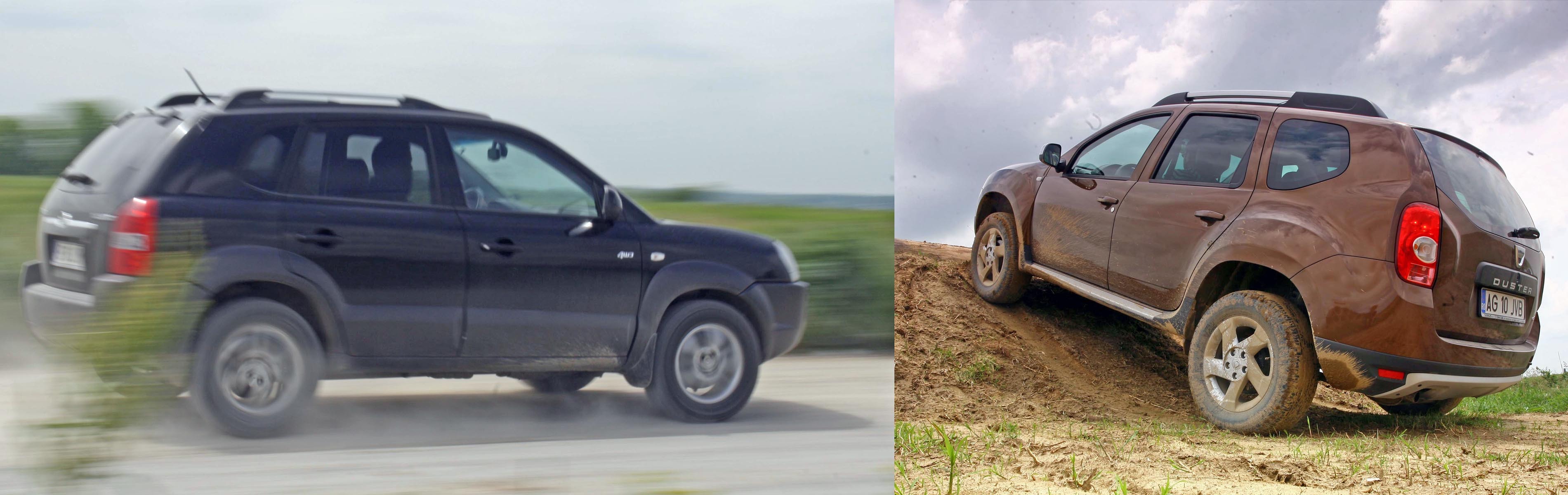 Offroadul ramane apanajul lui Duster. Tucson se descurca bine pe macadam